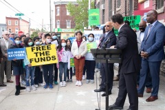 May 12, 2022: Senator Saval joins colleagues for a  “No More Excuses” education funding rally outside the more than century-old Francis Scott Key Elementary School in South Philadelphia today to demand Harrisburg use a record $8 billion revenue surplus to address school funding disparities.