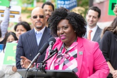 May 12, 2022: Senator Saval joins colleagues for a  “No More Excuses” education funding rally outside the more than century-old Francis Scott Key Elementary School in South Philadelphia today to demand Harrisburg use a record $8 billion revenue surplus to address school funding disparities.