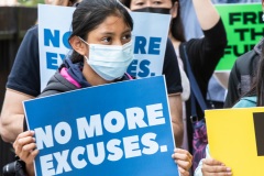 May 12, 2022: Senator Saval joins colleagues for a  “No More Excuses” education funding rally outside the more than century-old Francis Scott Key Elementary School in South Philadelphia today to demand Harrisburg use a record $8 billion revenue surplus to address school funding disparities.