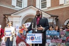 April 21, 2023 — State Senator Nikil Saval (D–Philadelphia) and State Representative Ismail Smith-Wade-El (D–Lancaster) joined Lancaster Stands Up, POWER Interfaith, CASA, and residents and community leaders in a united call for permanent funding for Pennsylvania’s groundbreaking Whole-Home Repairs Program.