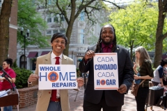 April 21, 2023 — State Senator Nikil Saval (D–Philadelphia) and State Representative Ismail Smith-Wade-El (D–Lancaster) joined Lancaster Stands Up, POWER Interfaith, CASA, and residents and community leaders in a united call for permanent funding for Pennsylvania’s groundbreaking Whole-Home Repairs Program.