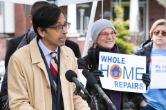 March 23, 2022 − State Senator Nikil Saval and Berks Stands Up brought together residents, community leaders, and elected officials in a united call for the passage of Pennsylvania’s Whole-Home Repairs Act (SB1135), a groundbreaking bipartisan bill that establishes a one-stop shop for home repairs and weatherization while creating new, family-sustaining jobs in a growing field.