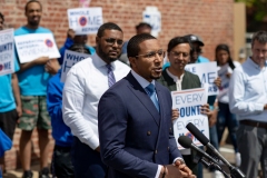 April 20, 2023 − State Senator Nikil Saval (D–Philadelphia), State Representative Sara Innamorato (D–Allegheny), and State Representative Aerion Abney (D–Allegheny), joined One Pennsylvania, Pennsylvania United, 1Hood Power, Action Housing, Keystone Energy Efficiency Alliance, Sunrise Movement, and residents and community leaders in a united call for permanent funding for Pennsylvania’s groundbreaking Whole-Home Repairs Program.