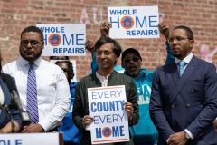 April 20, 2023 − State Senator Nikil Saval (D–Philadelphia), State Representative Sara Innamorato (D–Allegheny), and State Representative Aerion Abney (D–Allegheny), joined One Pennsylvania, Pennsylvania United, 1Hood Power, Action Housing, Keystone Energy Efficiency Alliance, Sunrise Movement, and residents and community leaders in a united call for permanent funding for Pennsylvania’s groundbreaking Whole-Home Repairs Program.