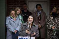 February 2, 2024: Senator Nikil Saval hosts a press conference with Office of the Allegheny County Executive Sara Innamorato, U.S. Rep. Summer Lee, Senator Jay Costa, Senator Lindsey Williams, Senator Katie Muth, Rep. Jessica Benham, ACTION-Housing, and homeowners and community members prior to Senate Democratic Policy hearing on the Whole-Home Repairs Program: Updates from Year.