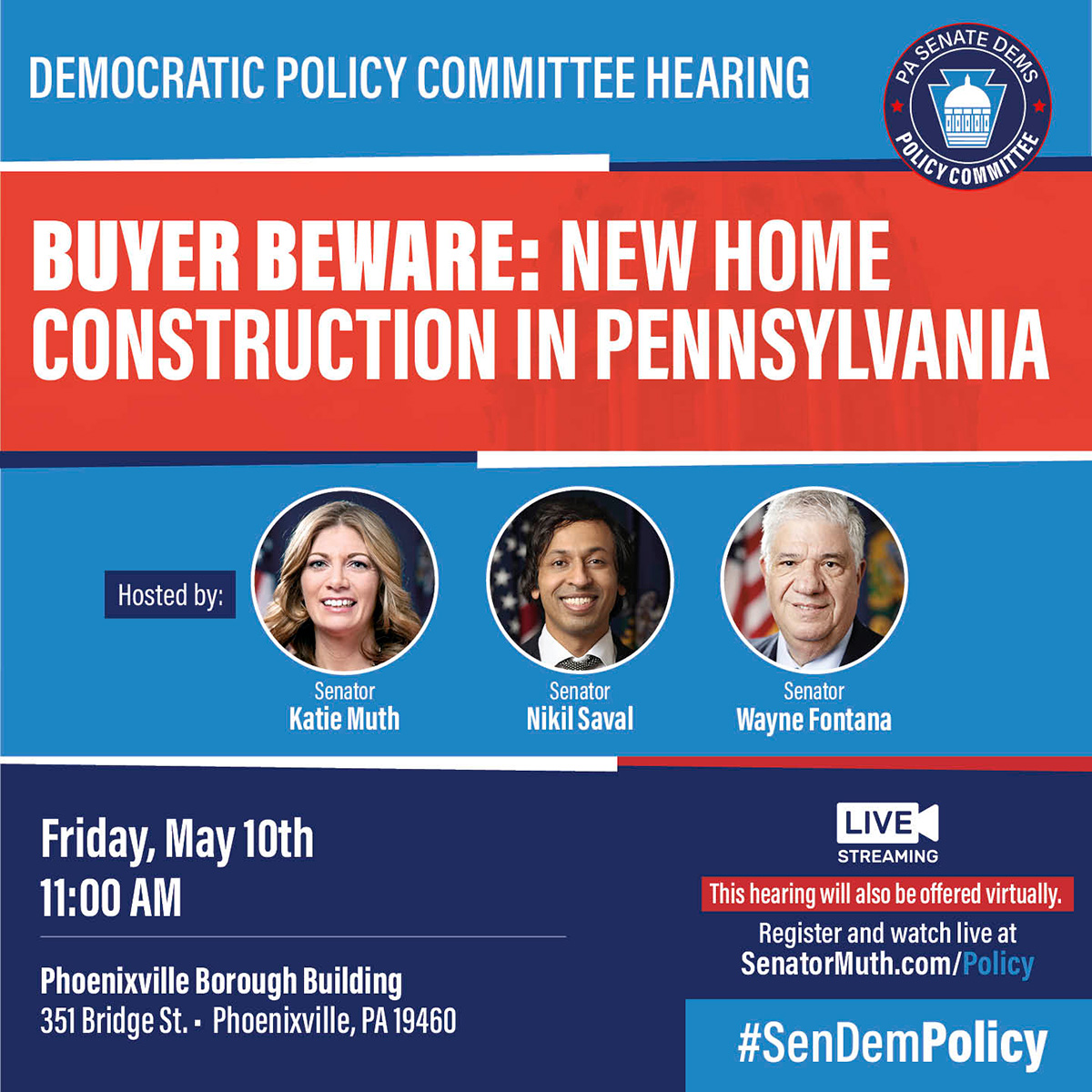 Policy Hearing - Buyer Beware: New Home Construction in Pennsylvania